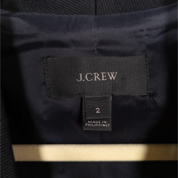 J CREW Black Going Out Blazer in Stretch Twill Open Front Career Women's 2 - Picture 4 of 6
